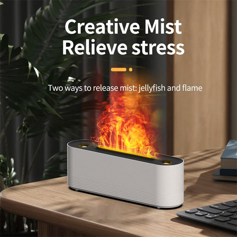 Flame Aroma Diffuser & Humidifier — 7-Color LED, Cool Mist, Ultrasonic | Home & Office Decor