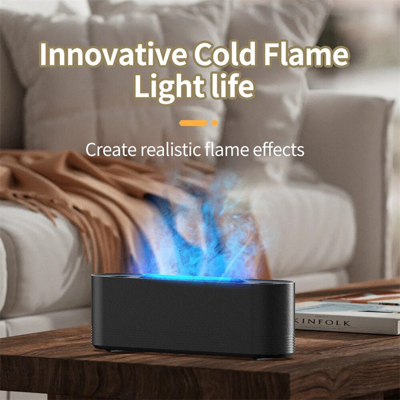 Flame Aroma Diffuser & Humidifier — 7-Color LED, Cool Mist, Ultrasonic | Home & Office Decor