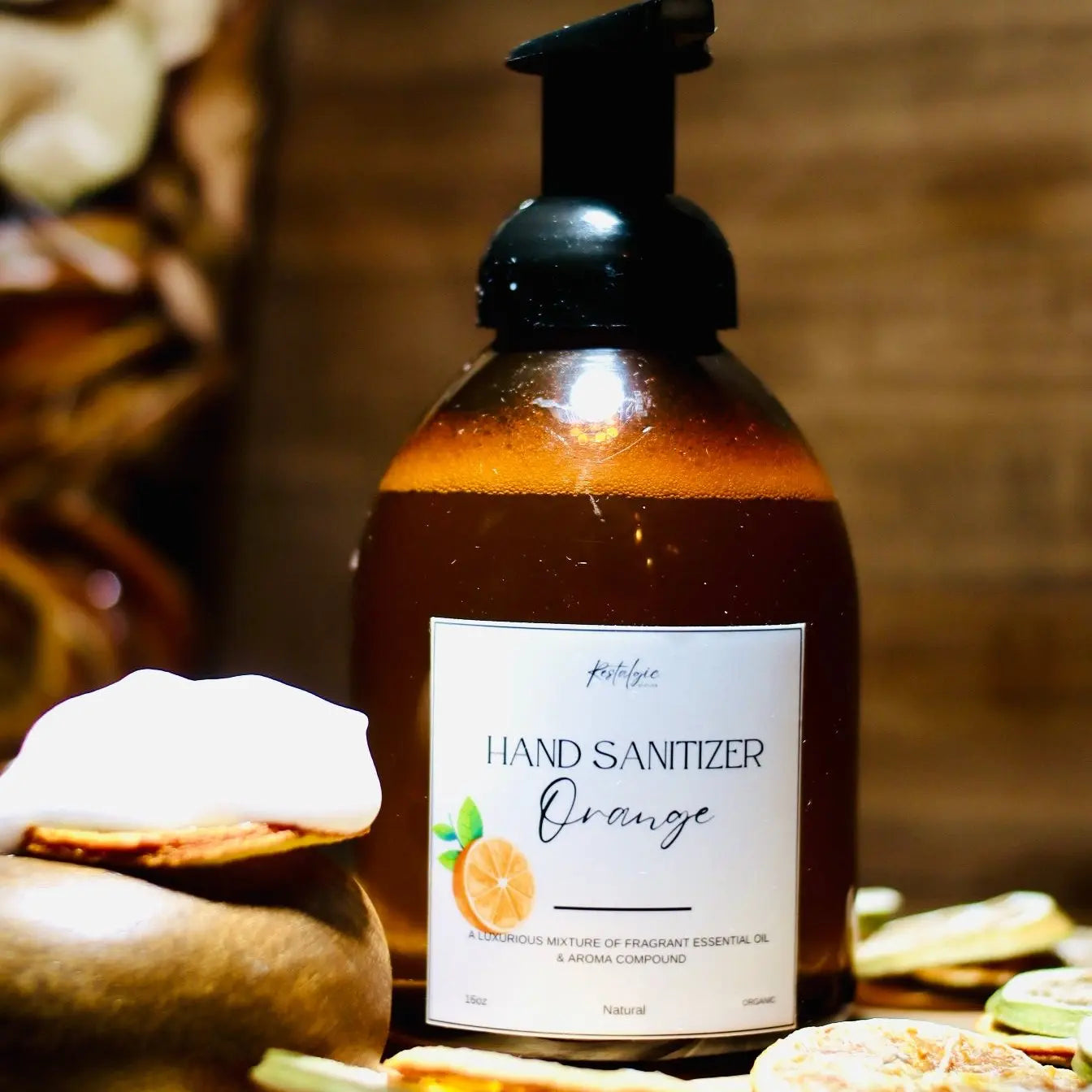 Natural Organic Foaming Hand Sanitizer – 16oz (Orange, Peppermint, Bergamot)