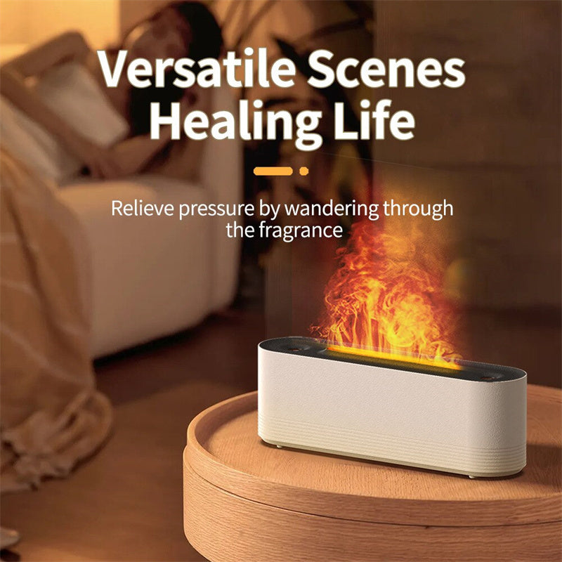 Flame Aroma Diffuser & Humidifier — 7-Color LED, Cool Mist, Ultrasonic | Home & Office Decor