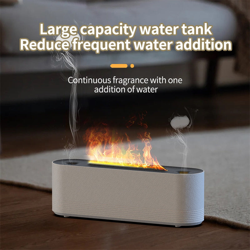 Flame Aroma Diffuser & Humidifier — 7-Color LED, Cool Mist, Ultrasonic | Home & Office Decor
