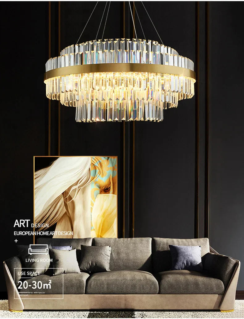DecorBites™ Luxury LED Crystal Chandelier for Home Decor