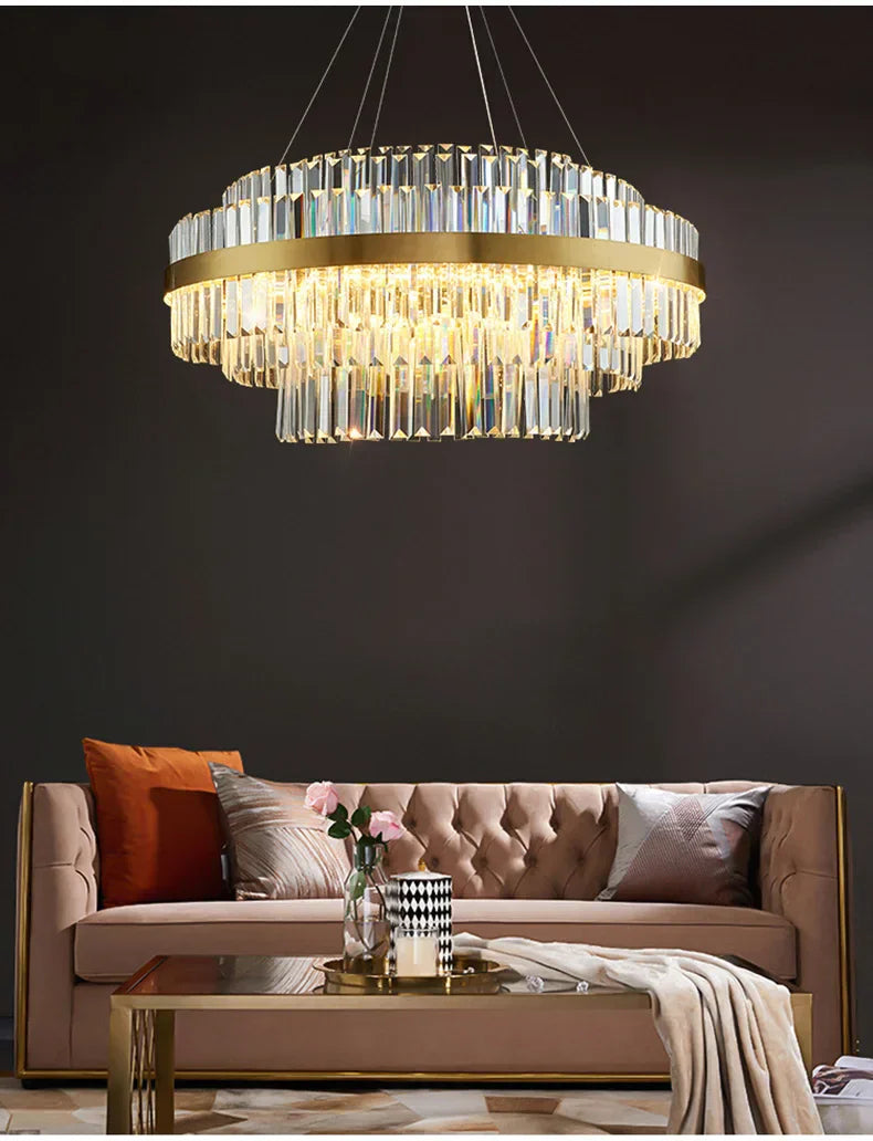 DecorBites™ Luxury LED Crystal Chandelier for Home Decor