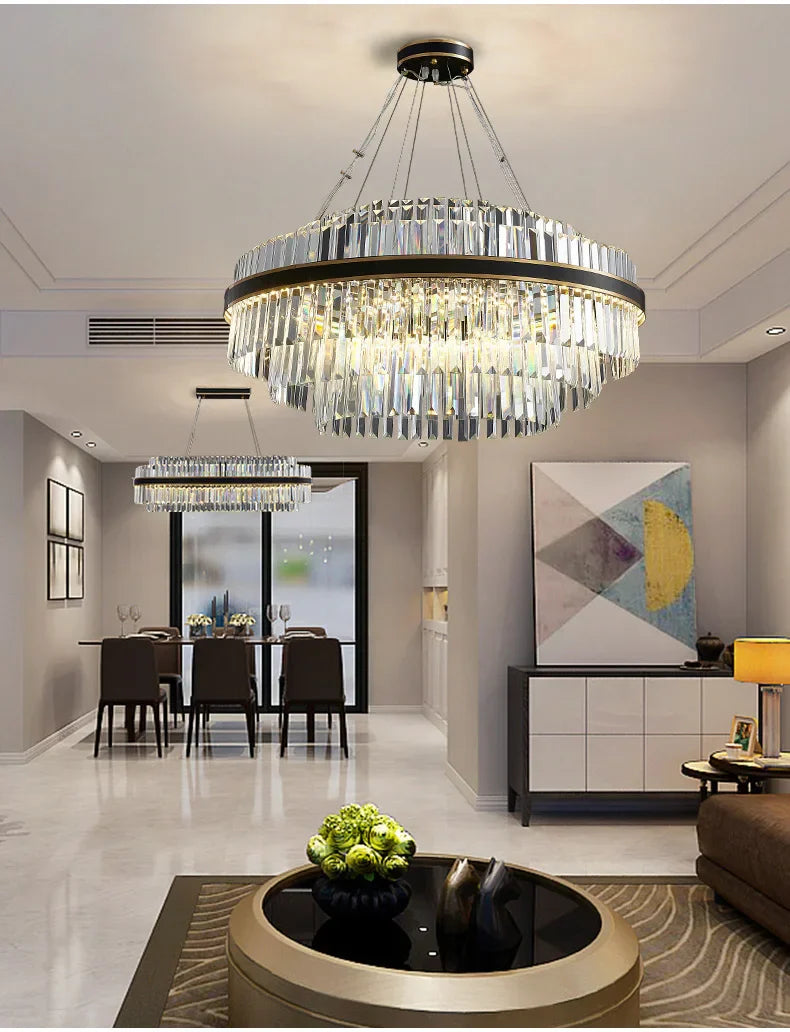 DecorBites™ Luxury LED Crystal Chandelier for Home Decor