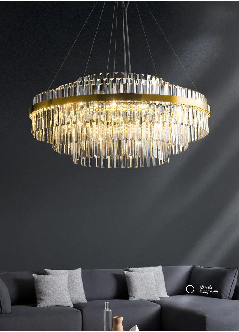 DecorBites™ Luxury LED Crystal Chandelier for Home Decor