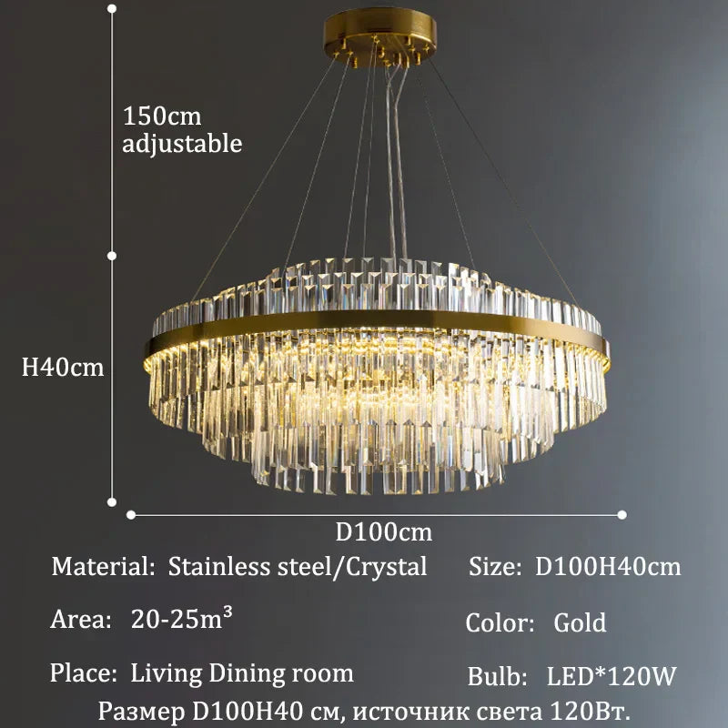 DecorBites™ Luxury LED Crystal Chandelier for Home Decor