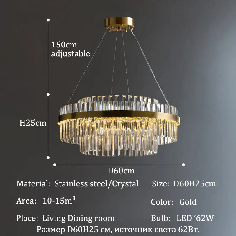 DecorBites™ Luxury LED Crystal Chandelier for Home Decor