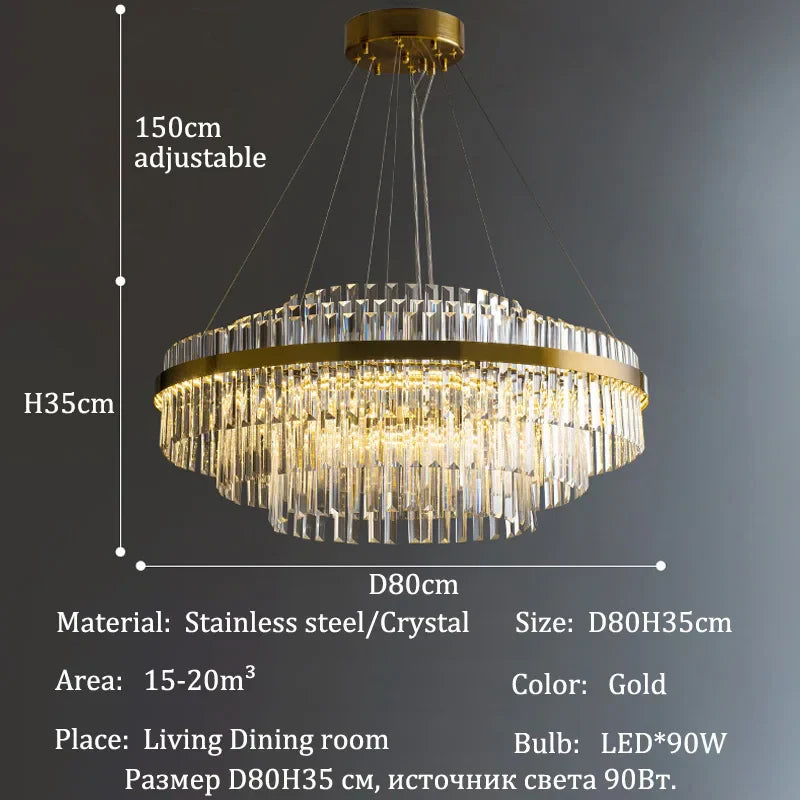 DecorBites™ Luxury LED Crystal Chandelier for Home Decor