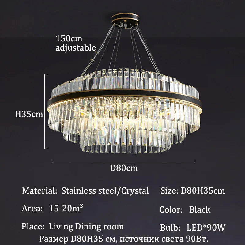 DecorBites™ Luxury LED Crystal Chandelier for Home Decor