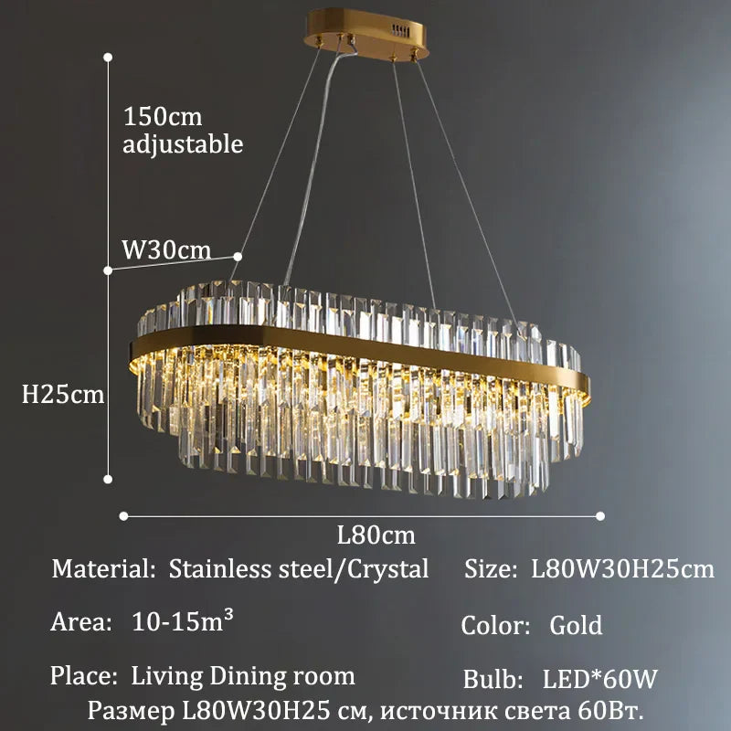 DecorBites™ Luxury LED Crystal Chandelier for Home Decor
